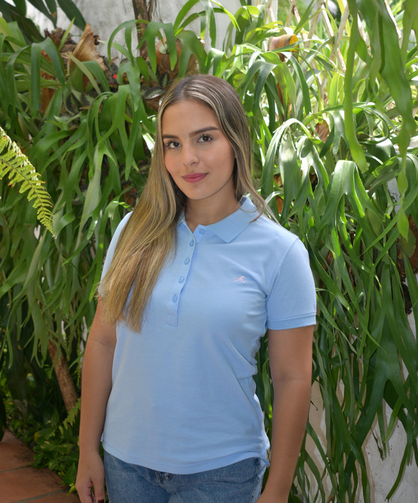 Polo clásica Azul claro para mujer