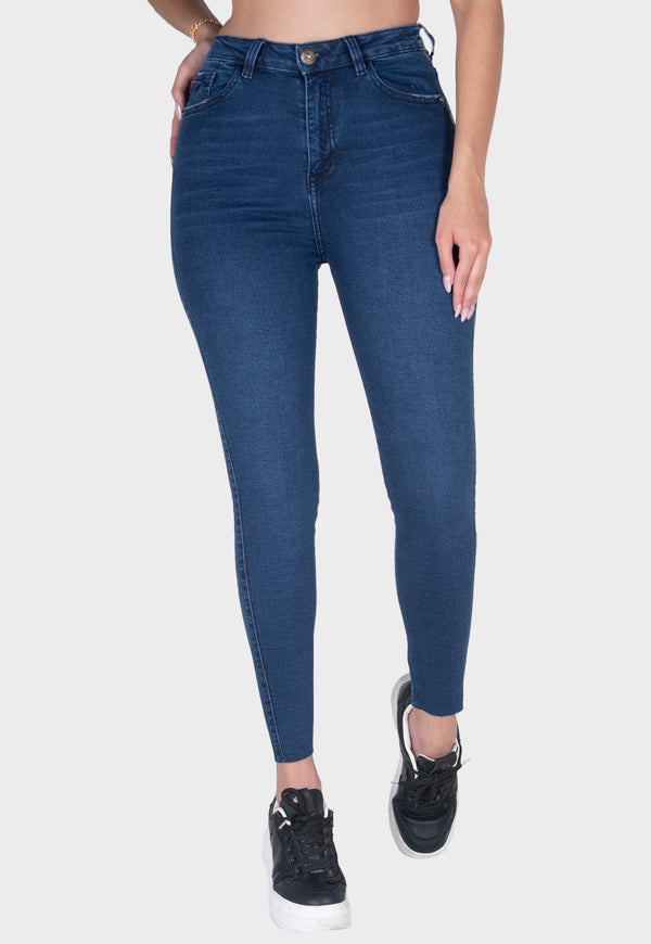 Pantalón jean skinny azul para mujer