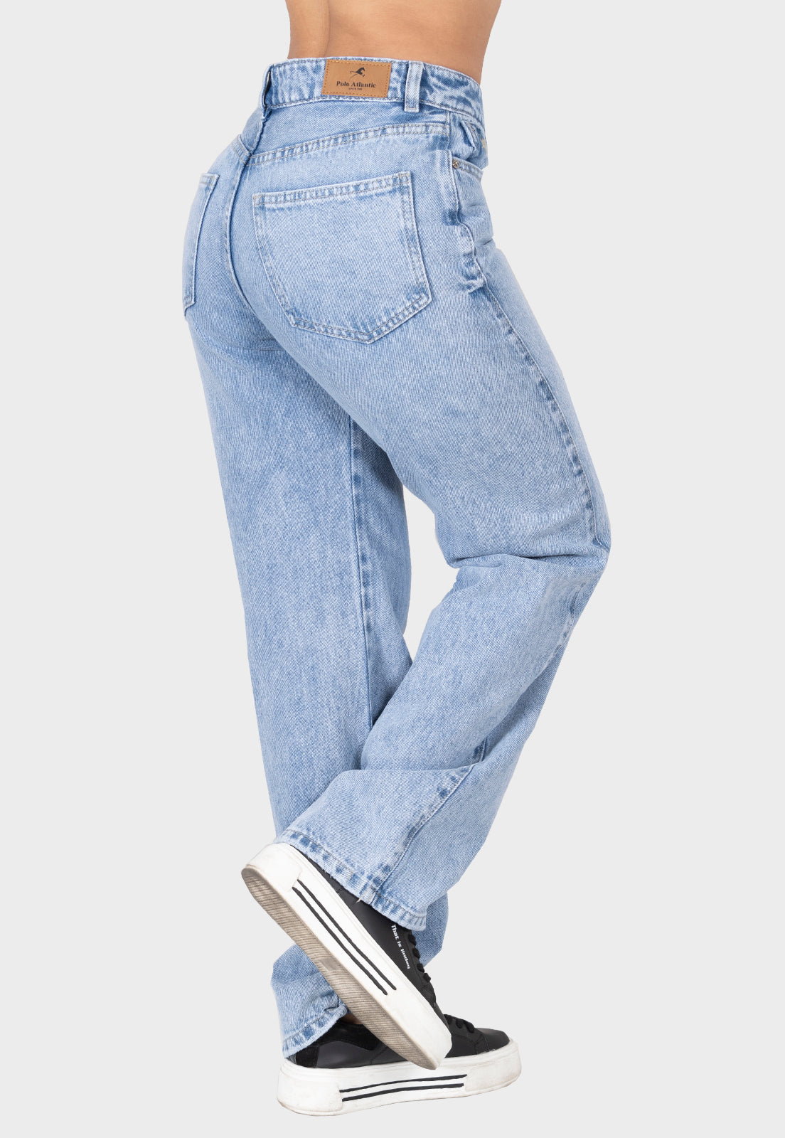 Pantalon jean loose fit azul para mujer