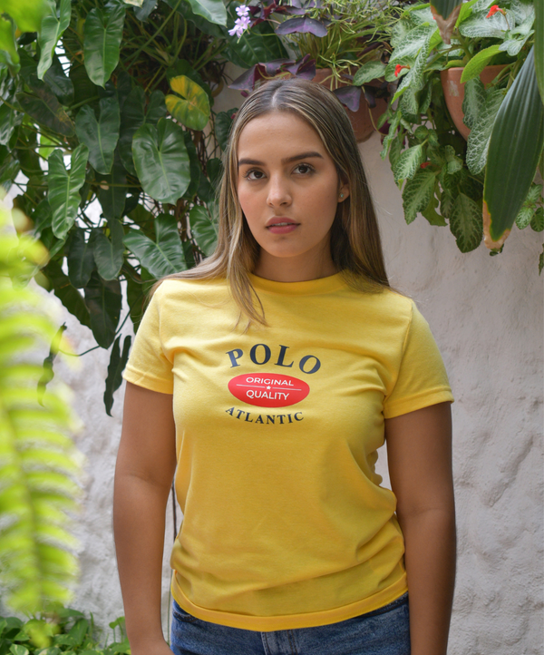 Camiseta C/R America Amarillo para Mujer