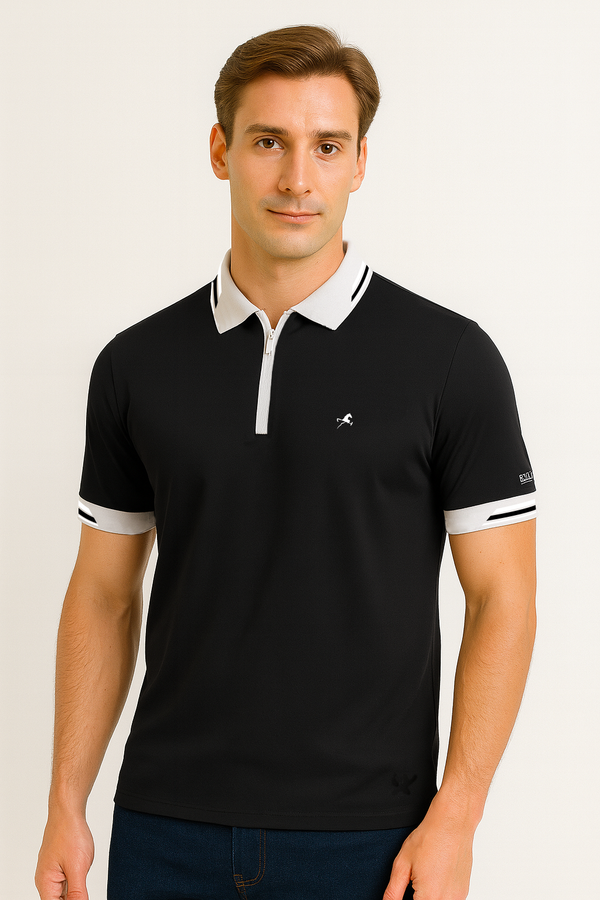 Polo negro para hombre