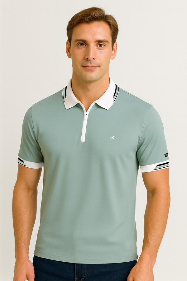 Polo verde claro para hombre