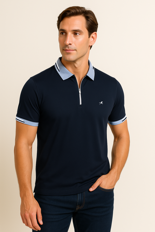 Polo azul oscuro para hombre