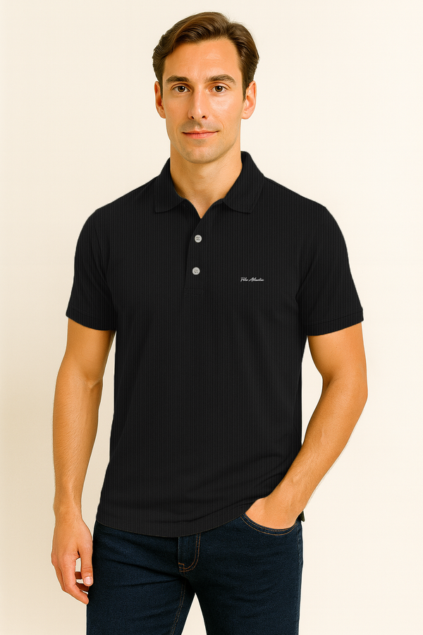 Polo gris oscuro para hombre