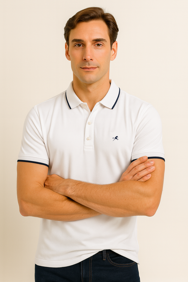 Polo m/corta p/hombres blanco