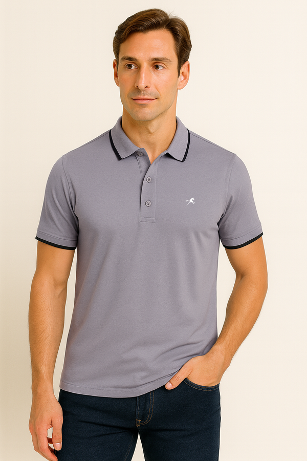 Polo m/corta p/hombres gris