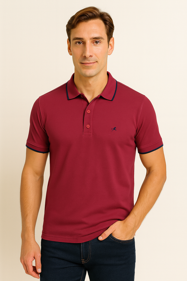 Polo m/corta p/hombres rojo