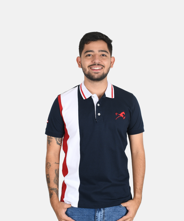 Polo studio one azul hombre