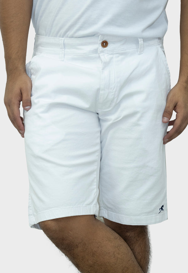 Bermuda drill clasica blanco para hombre