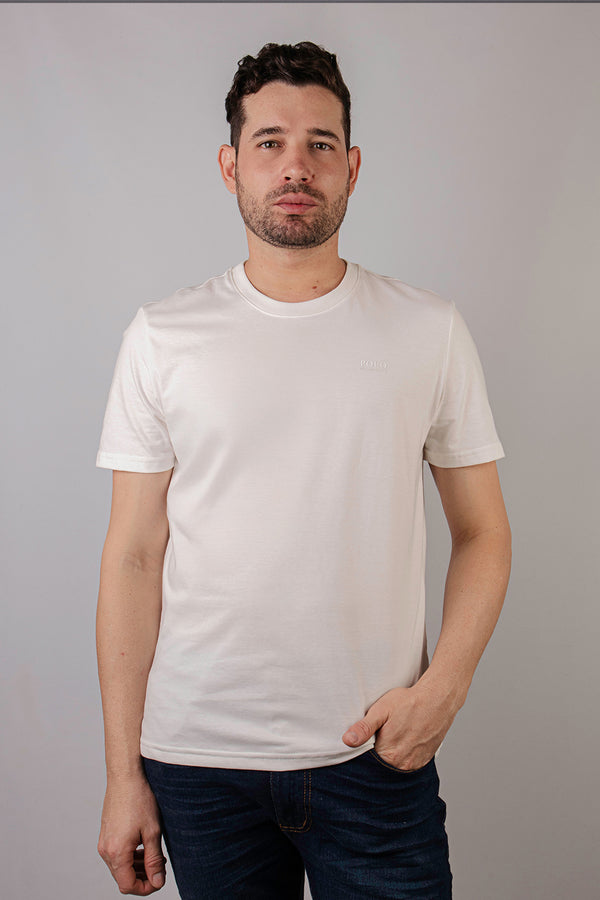 Camiseta C/R apolo blanco para hombre