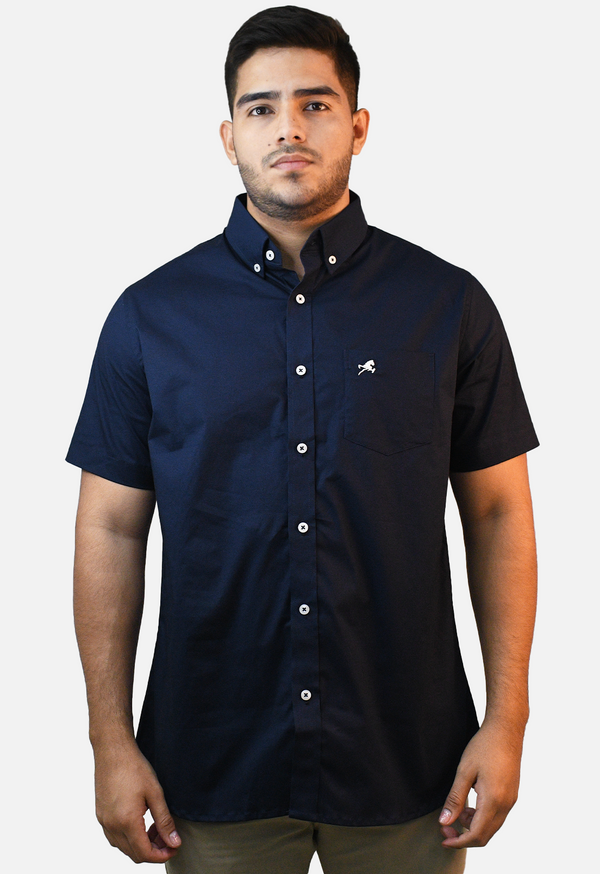 Camisa de vestir Low M/C navy para hombre