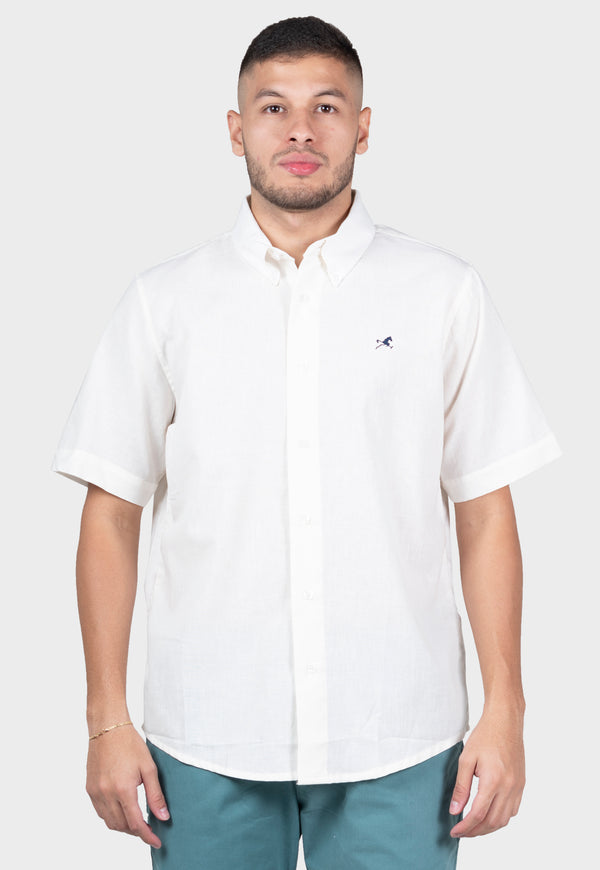 Camisa lino boston blanco para hombre