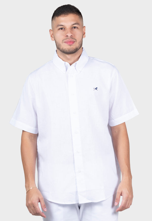 Camisa lino boston blanco para hombre