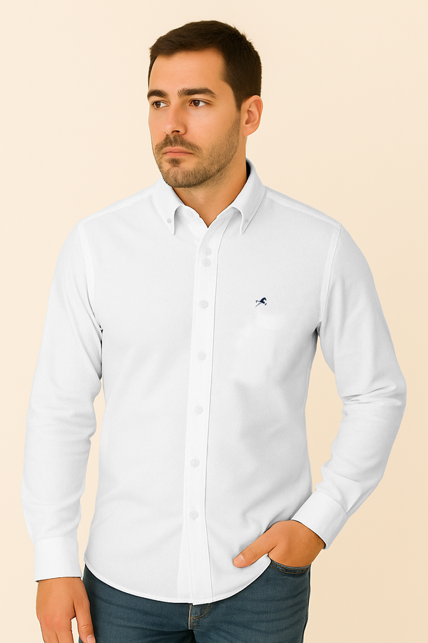 Camisa de vestir M/L gian blanco para hombre