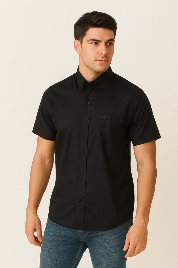 Camisa de Vestir Simone M/C negro para hombre