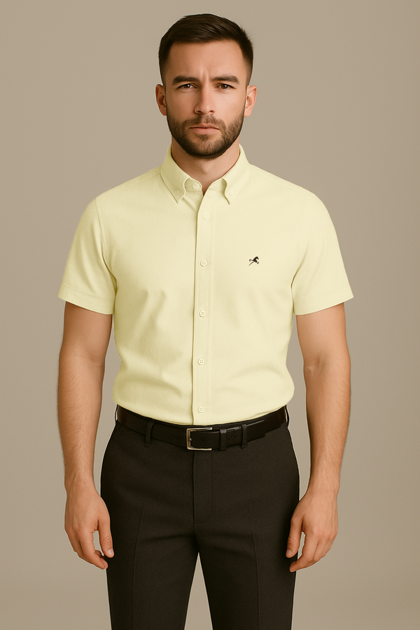 Camisa de Vestir M/C Dante Amarillo para hombre