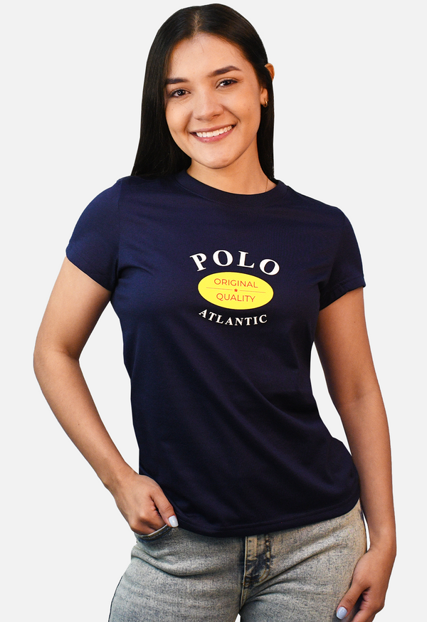 Camiseta C/R America Azul Medio para Mujer