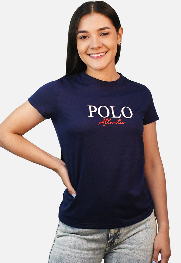 Camiseta C/R Lotus Azul Medio para Mujer