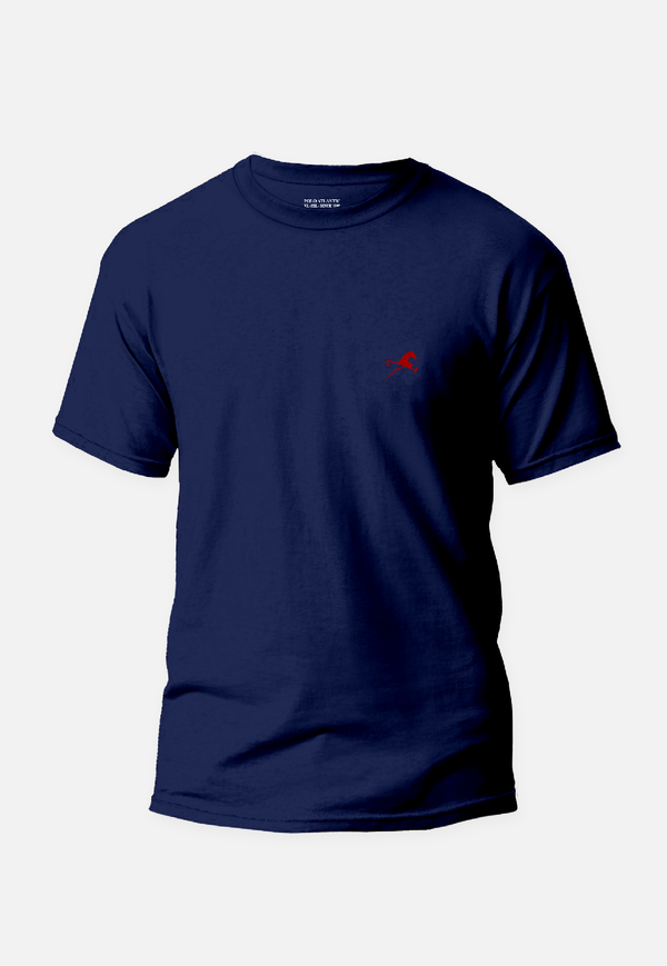 Camiseta clasica C/R azul medio para hombre