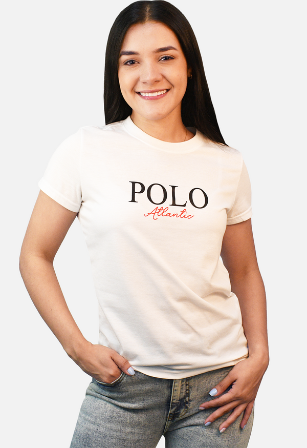 Camiseta C/R Lotus Blanco Para Mujer