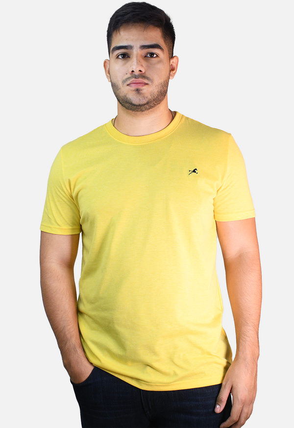 Camiseta clasica C/R amarillo para hombre