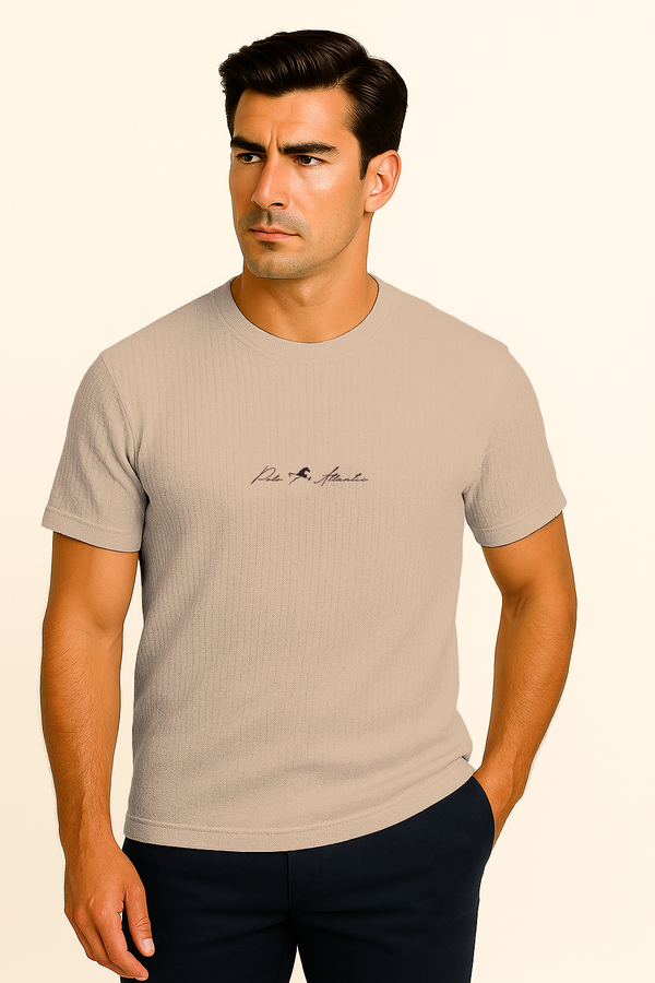 Camsieta C/R gray beige para hombre