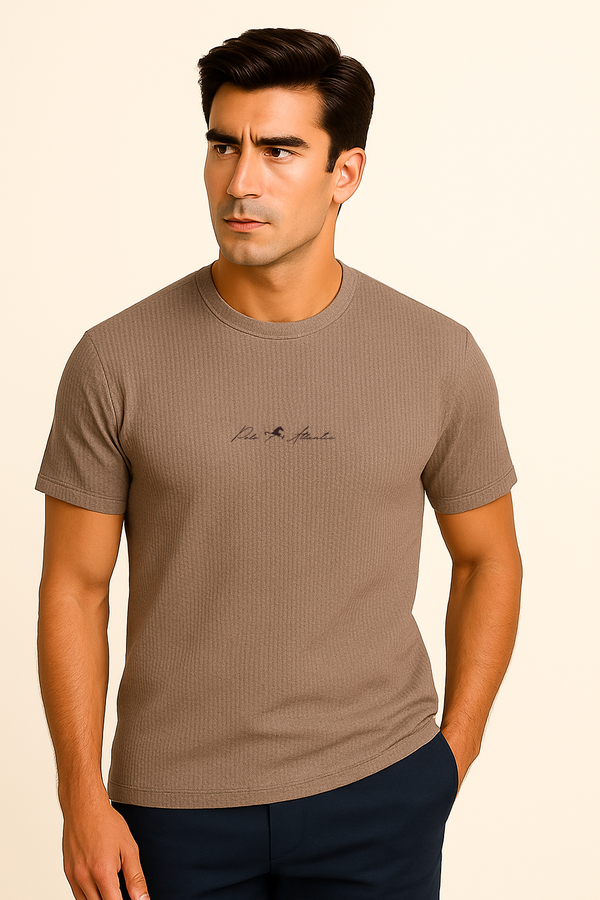 Camiseta C/R gray camel para hombre