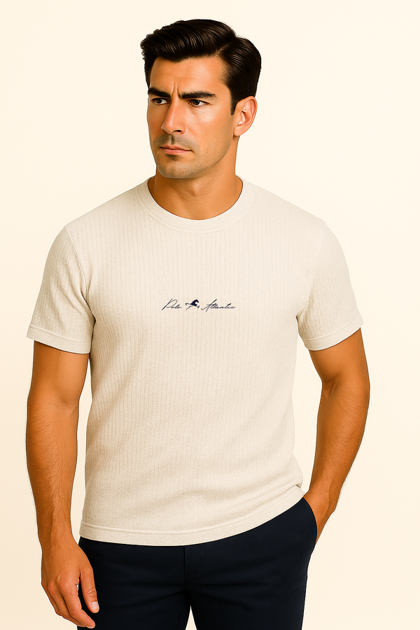 Camiseta C/R gray marfil para hombre