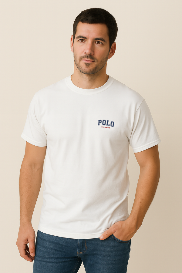 Camsieta C/R Varsity blanco para hombre