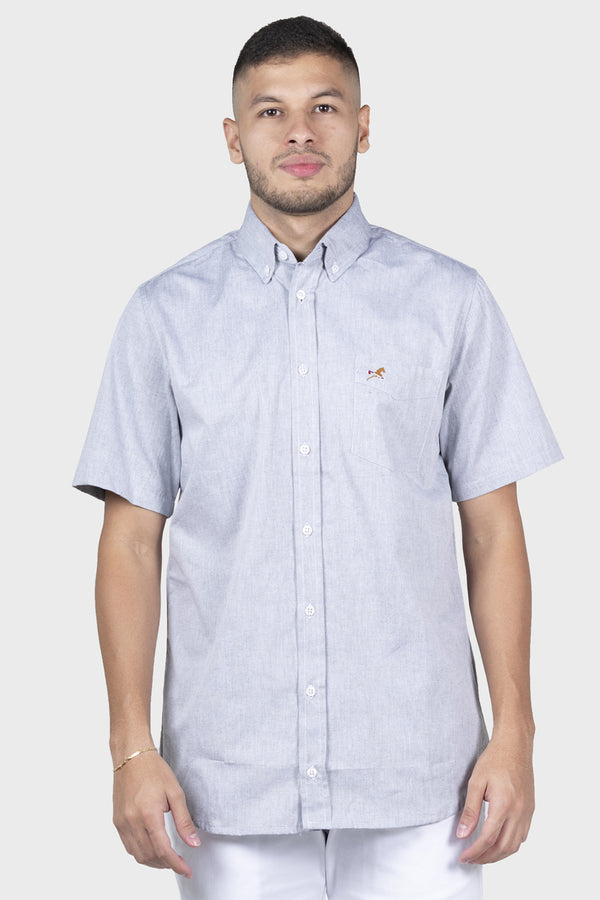 Camisa chambray gris para hombre