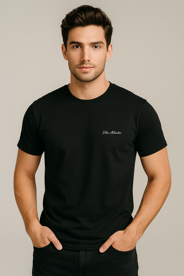 Camiseta c/r apolo II negra para hombre