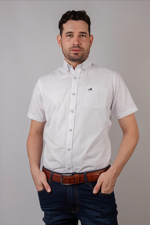 Camisa de vestir deivin III M/C blanco para hombre