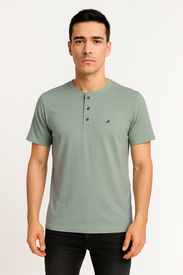 Camsieta C/R boton Grayson verde oliva para hombre