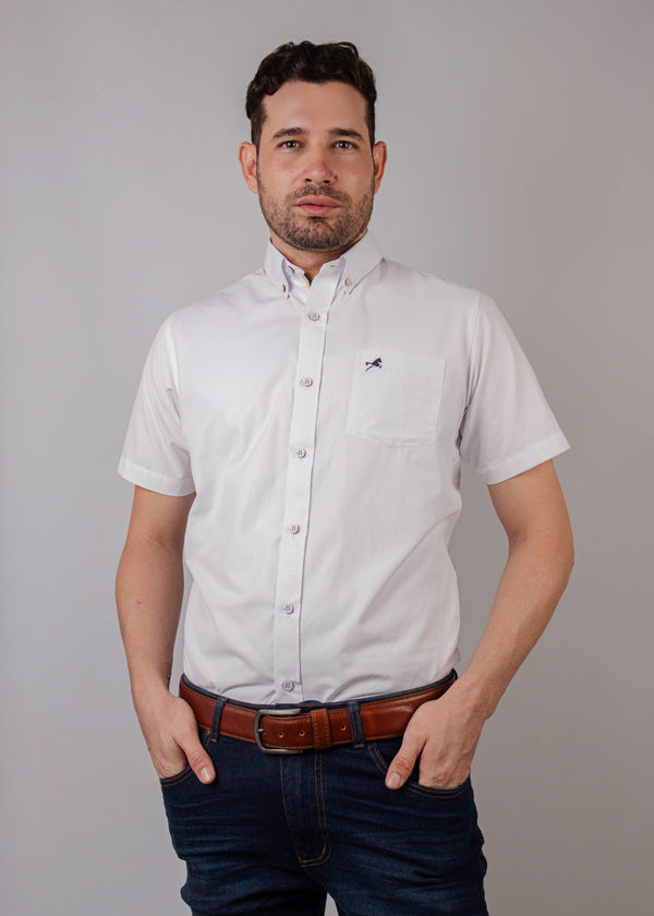 Camisa de vestir deivin III M/C blanco para hombre