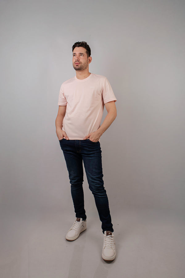 Camiseta C/R apolo rosado para hombre