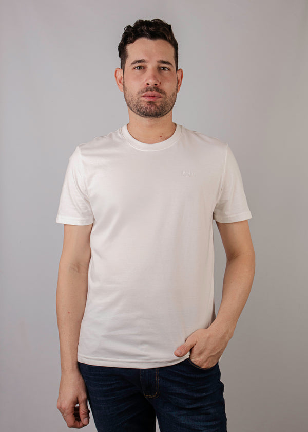 Camiseta C/R apolo blanco para hombre