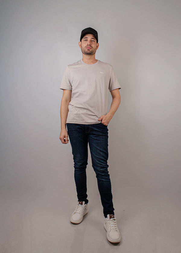 Camiseta C/R apolo gris claro para hombre