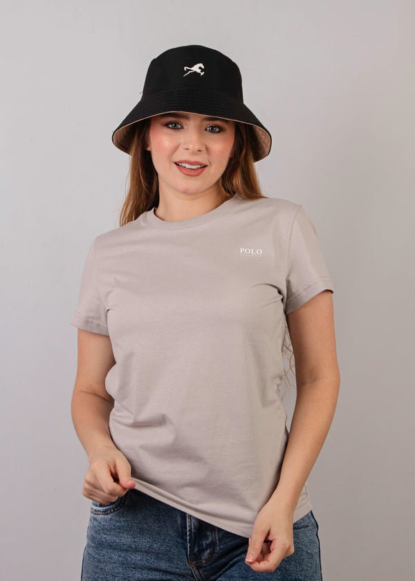 Camiseta C/R artemisa gris claro para mujer