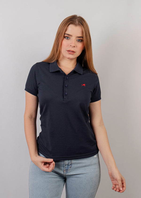 Polo basica II navy para mujer