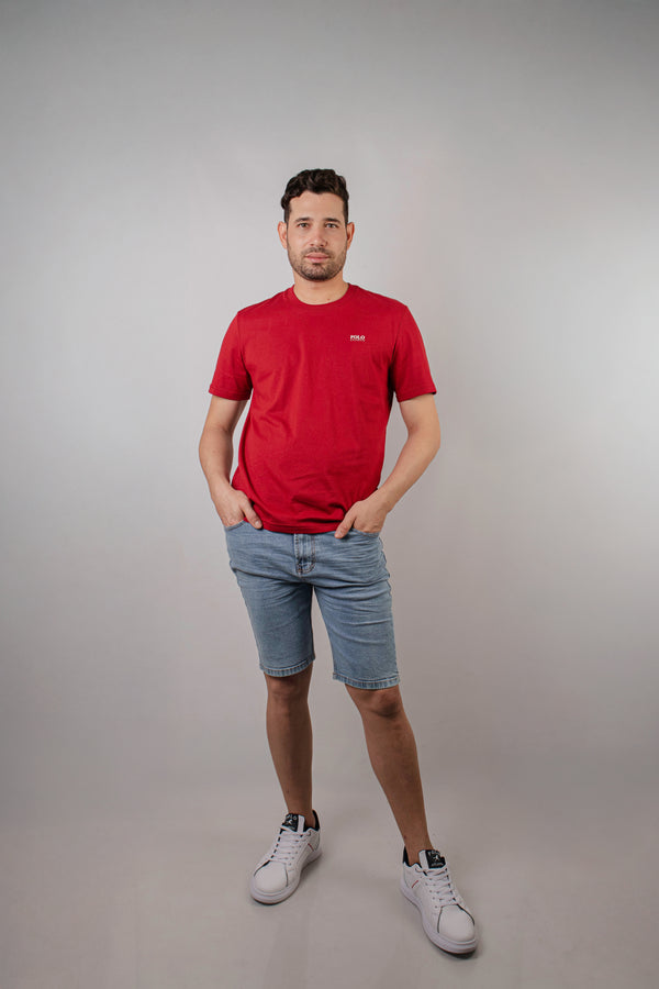 Camiseta C/R apolo rojo para hombre