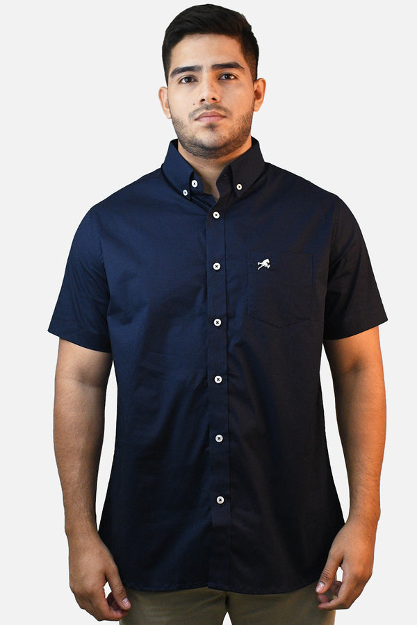 Camisa de vestir Low M/C navy para hombre