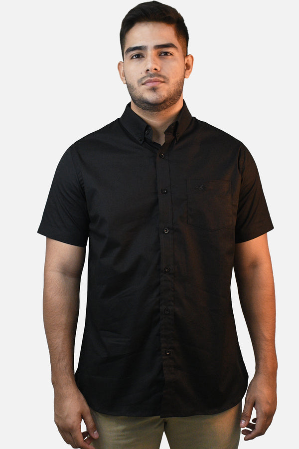 Camisa de vestir Low M/C negro para hombre