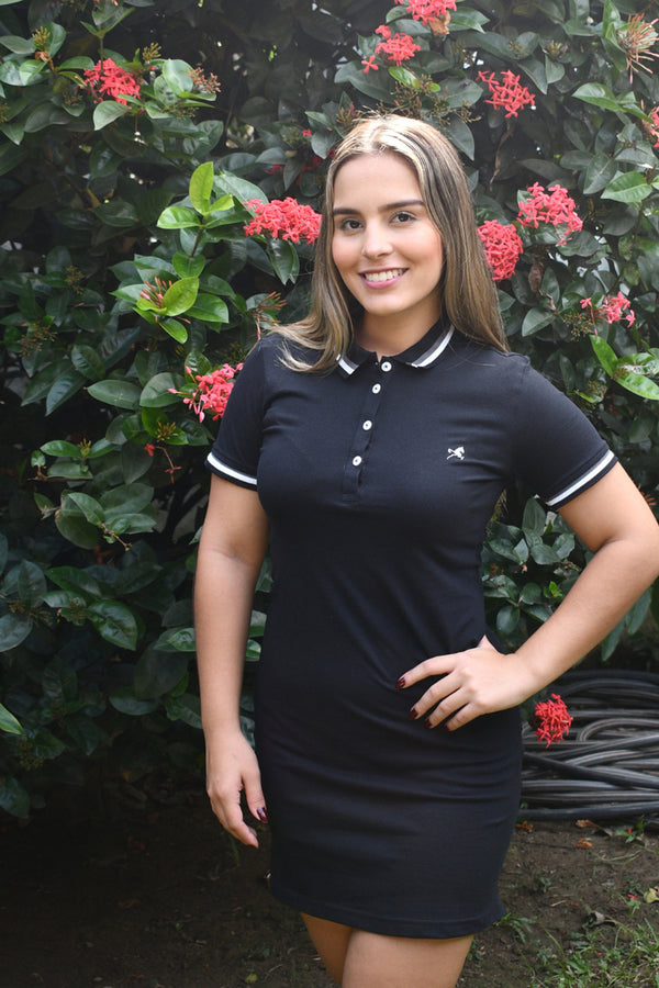 Vestido Polo Mary Negro Para Mujer