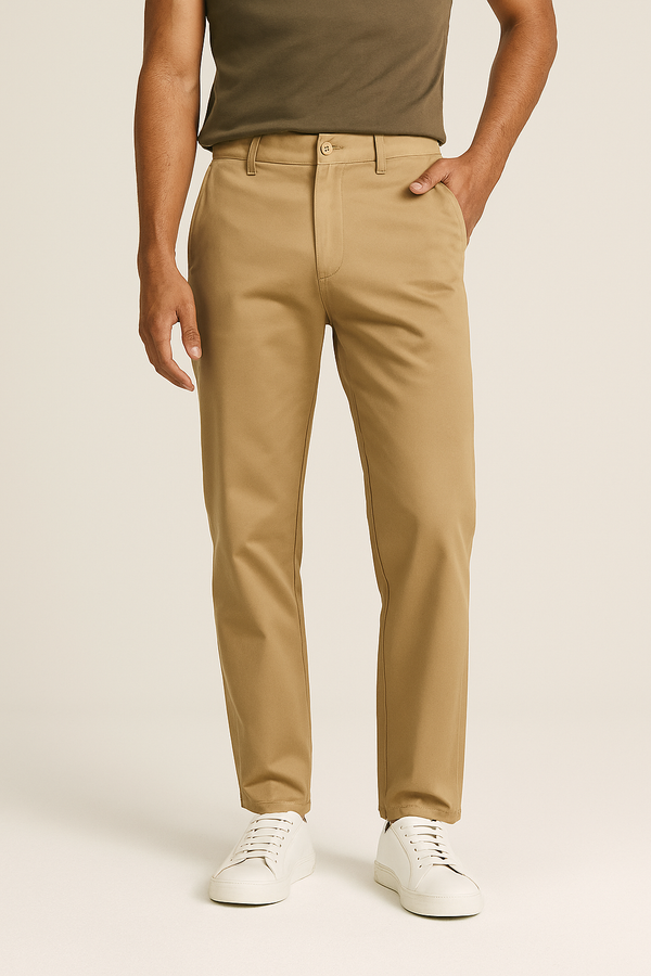 Pantalon dril chino khaki ligh para hombre