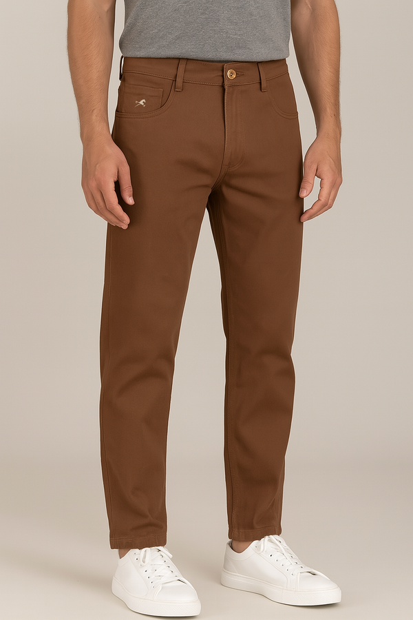 Pantalon dril clasico tabaco para hombre