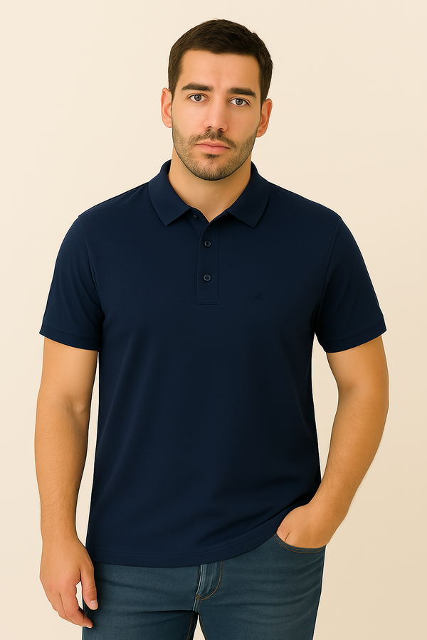 POLO CLASICA STANDARD AZUL MEDIO PARA HOMBRE