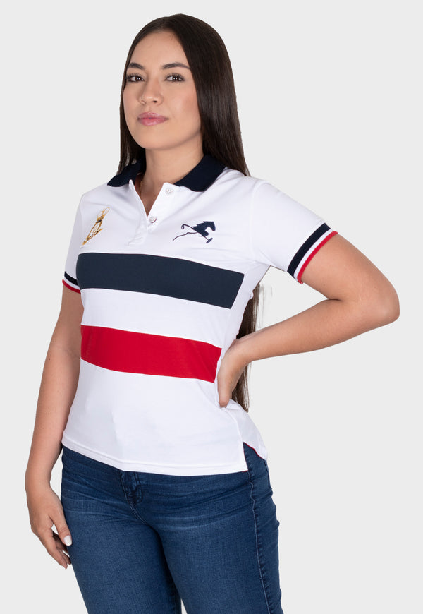 Polo country seven blanco para mujer