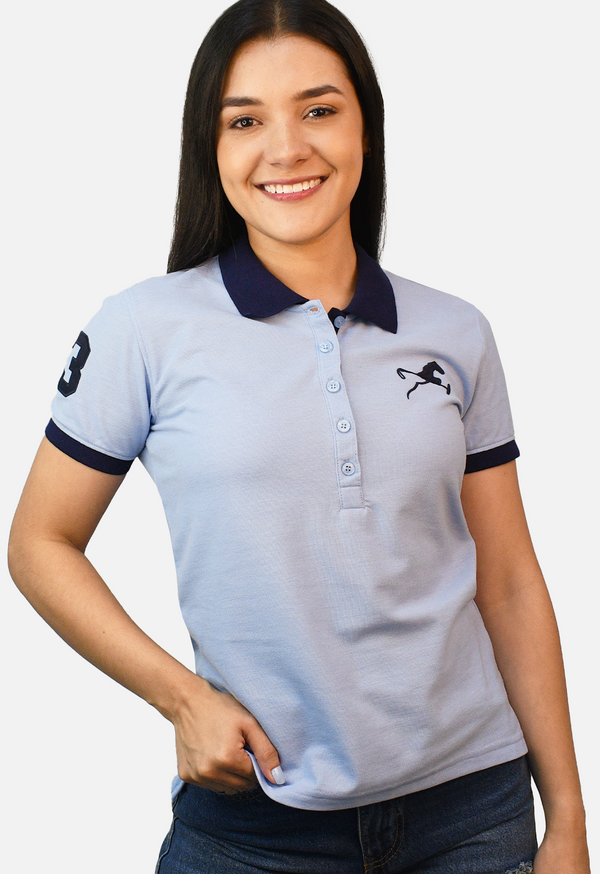 Polo Keyla azul claro para mujer