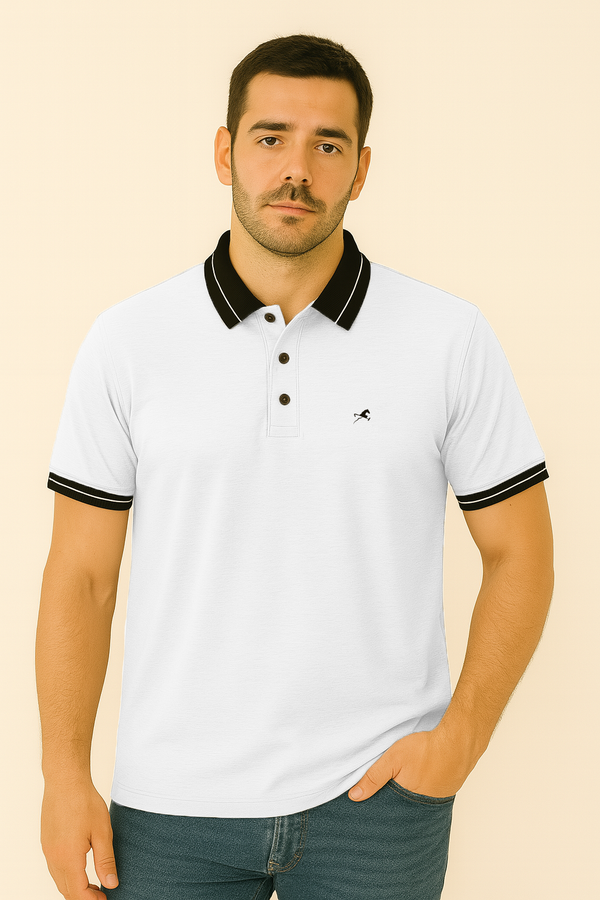 Polo houston blanco para hombre