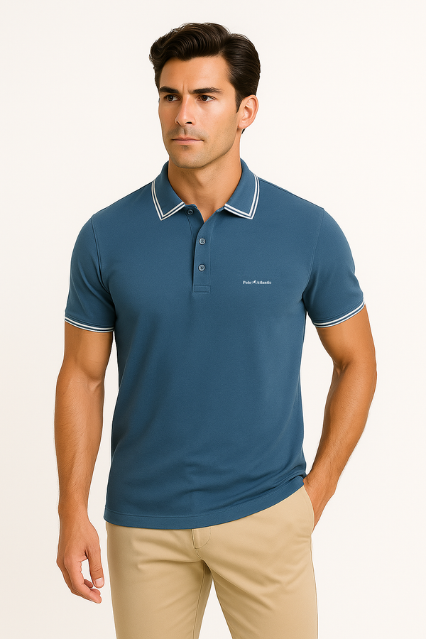 Polo insignia azul petroleo para hombre